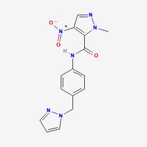 1-methyl-4-nitro-N-[4-(1H-pyrazol-1-ylmethyl)phenyl]-1H-pyrazole-5-carboxamide