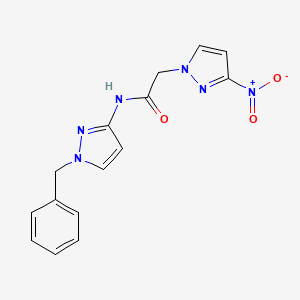 molecular formula C15H14N6O3 B4343751 N~1~-(1-BENZYL-1H-PYRAZOL-3-YL)-2-(3-NITRO-1H-PYRAZOL-1-YL)ACETAMIDE 