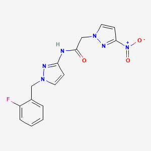 N-[1-(2-fluorobenzyl)-1H-pyrazol-3-yl]-2-(3-nitro-1H-pyrazol-1-yl)acetamide