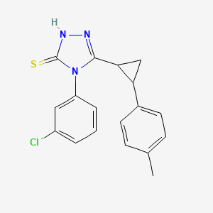 4-(3-CHLOROPHENYL)-5-[2-(4-METHYLPHENYL)CYCLOPROPYL]-4H-1,2,4-TRIAZOL-3-YLHYDROSULFIDE