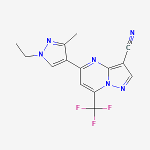 5-(1-ethyl-3-methyl-1H-pyrazol-4-yl)-7-(trifluoromethyl)pyrazolo[1,5-a]pyrimidine-3-carbonitrile