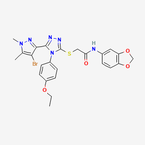 N-1,3-benzodioxol-5-yl-2-{[5-(4-bromo-1,5-dimethyl-1H-pyrazol-3-yl)-4-(4-ethoxyphenyl)-4H-1,2,4-triazol-3-yl]thio}acetamide