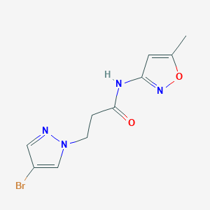 molecular formula C10H11BrN4O2 B4343837 3-(4-bromo-1H-pyrazol-1-yl)-N-(5-methyl-3-isoxazolyl)propanamide 