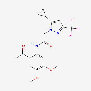 N-(2-acetyl-4,5-dimethoxyphenyl)-2-[5-cyclopropyl-3-(trifluoromethyl)-1H-pyrazol-1-yl]acetamide