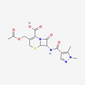 3-[(acetyloxy)methyl]-7-{[(1,5-dimethyl-1H-pyrazol-4-yl)carbonyl]amino}-8-oxo-5-thia-1-azabicyclo[4.2.0]oct-2-ene-2-carboxylic acid