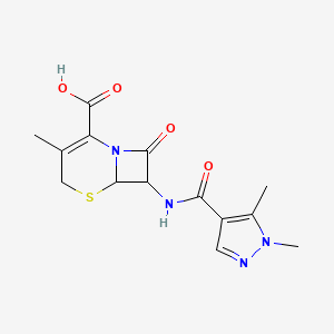 7-{[(1,5-dimethyl-1H-pyrazol-4-yl)carbonyl]amino}-3-methyl-8-oxo-5-thia-1-azabicyclo[4.2.0]oct-2-ene-2-carboxylic acid