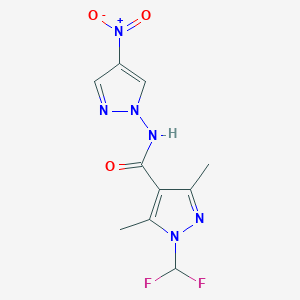 1-(difluoromethyl)-3,5-dimethyl-N-(4-nitro-1H-pyrazol-1-yl)-1H-pyrazole-4-carboxamide