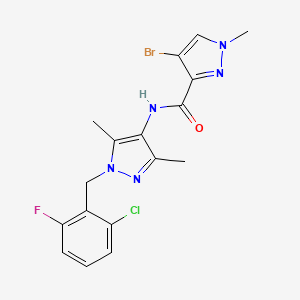 4-bromo-N-[1-(2-chloro-6-fluorobenzyl)-3,5-dimethyl-1H-pyrazol-4-yl]-1-methyl-1H-pyrazole-3-carboxamide