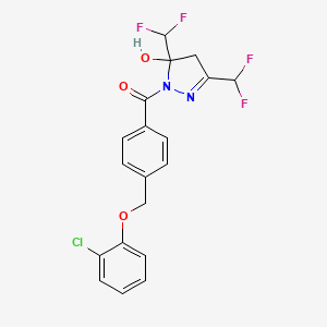 [3,5-bis(difluoromethyl)-5-hydroxy-4,5-dihydro-1H-pyrazol-1-yl]{4-[(2-chlorophenoxy)methyl]phenyl}methanone