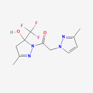 3-methyl-1-[(3-methyl-1H-pyrazol-1-yl)acetyl]-5-(trifluoromethyl)-4,5-dihydro-1H-pyrazol-5-ol