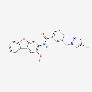 molecular formula C24H18ClN3O3 B4344015 3-[(4-chloro-1H-pyrazol-1-yl)methyl]-N-(2-methoxydibenzo[b,d]furan-3-yl)benzamide CAS No. 515847-72-0