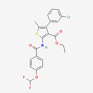 ethyl 4-(3-chlorophenyl)-2-{[4-(difluoromethoxy)benzoyl]amino}-5-methyl-3-thiophenecarboxylate