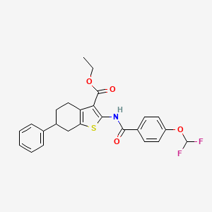 molecular formula C25H23F2NO4S B4344031 ethyl 2-{[4-(difluoromethoxy)benzoyl]amino}-6-phenyl-4,5,6,7-tetrahydro-1-benzothiophene-3-carboxylate 