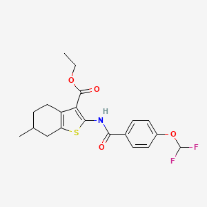 ethyl 2-{[4-(difluoromethoxy)benzoyl]amino}-6-methyl-4,5,6,7-tetrahydro-1-benzothiophene-3-carboxylate