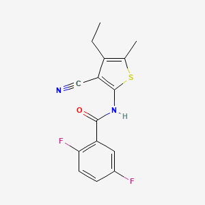 molecular formula C15H12F2N2OS B4344050 N-(3-cyano-4-ethyl-5-methylthiophen-2-yl)-2,5-difluorobenzamide 