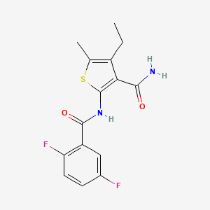 2-[(2,5-difluorobenzoyl)amino]-4-ethyl-5-methyl-3-thiophenecarboxamide