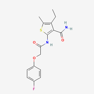 4-ETHYL-2-{[2-(4-FLUOROPHENOXY)ACETYL]AMINO}-5-METHYL-3-THIOPHENECARBOXAMIDE