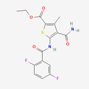 ethyl 4-(aminocarbonyl)-5-[(2,5-difluorobenzoyl)amino]-3-methyl-2-thiophenecarboxylate