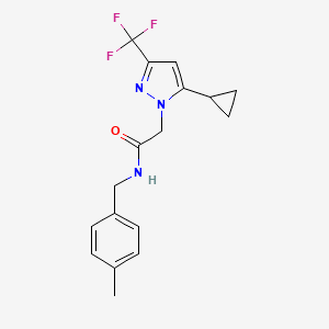 2-[5-cyclopropyl-3-(trifluoromethyl)-1H-pyrazol-1-yl]-N-(4-methylbenzyl)acetamide