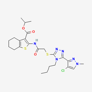 ISOPROPYL 2-[(2-{[4-BUTYL-5-(4-CHLORO-1-METHYL-1H-PYRAZOL-3-YL)-4H-1,2,4-TRIAZOL-3-YL]SULFANYL}ACETYL)AMINO]-4,5,6,7-TETRAHYDRO-1-BENZOTHIOPHENE-3-CARBOXYLATE