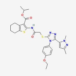 ISOPROPYL 2-[(2-{[5-(1,3-DIMETHYL-1H-PYRAZOL-5-YL)-4-(4-ETHOXYPHENYL)-4H-1,2,4-TRIAZOL-3-YL]SULFANYL}ACETYL)AMINO]-4,5,6,7-TETRAHYDRO-1-BENZOTHIOPHENE-3-CARBOXYLATE