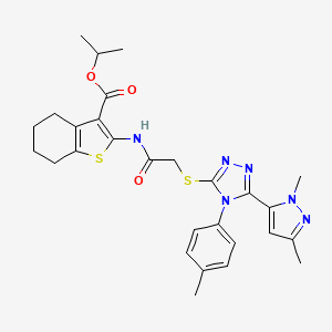 ISOPROPYL 2-[(2-{[5-(1,3-DIMETHYL-1H-PYRAZOL-5-YL)-4-(4-METHYLPHENYL)-4H-1,2,4-TRIAZOL-3-YL]SULFANYL}ACETYL)AMINO]-4,5,6,7-TETRAHYDRO-1-BENZOTHIOPHENE-3-CARBOXYLATE