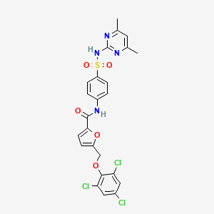 N-(4-{[(4,6-dimethyl-2-pyrimidinyl)amino]sulfonyl}phenyl)-5-[(2,4,6-trichlorophenoxy)methyl]-2-furamide