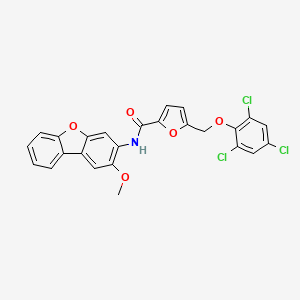 molecular formula C25H16Cl3NO5 B4344248 N-(2-methoxydibenzo[b,d]furan-3-yl)-5-[(2,4,6-trichlorophenoxy)methyl]-2-furamide 