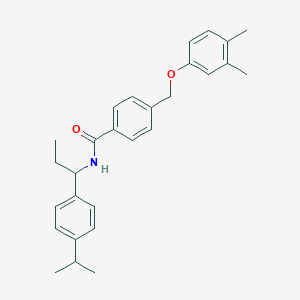 4-[(3,4-dimethylphenoxy)methyl]-N-[1-(4-isopropylphenyl)propyl]benzamide