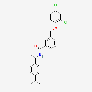 3-[(2,4-dichlorophenoxy)methyl]-N-[1-(4-isopropylphenyl)propyl]benzamide