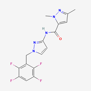 1,3-dimethyl-N-[1-(2,3,5,6-tetrafluorobenzyl)-1H-pyrazol-3-yl]-1H-pyrazole-5-carboxamide