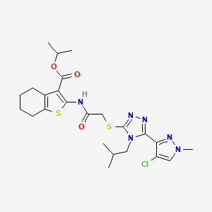 ISOPROPYL 2-[(2-{[5-(4-CHLORO-1-METHYL-1H-PYRAZOL-3-YL)-4-ISOBUTYL-4H-1,2,4-TRIAZOL-3-YL]SULFANYL}ACETYL)AMINO]-4,5,6,7-TETRAHYDRO-1-BENZOTHIOPHENE-3-CARBOXYLATE