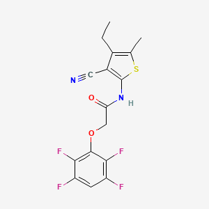 N-(3-cyano-4-ethyl-5-methyl-2-thienyl)-2-(2,3,5,6-tetrafluorophenoxy)acetamide