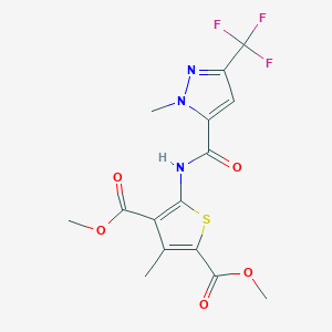 dimethyl 3-methyl-5-({[1-methyl-3-(trifluoromethyl)-1H-pyrazol-5-yl]carbonyl}amino)-2,4-thiophenedicarboxylate