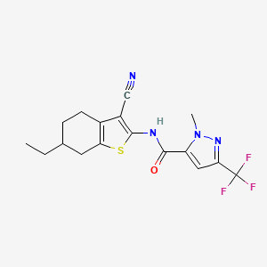 N-(3-cyano-6-ethyl-4,5,6,7-tetrahydro-1-benzothiophen-2-yl)-1-methyl-3-(trifluoromethyl)-1H-pyrazole-5-carboxamide