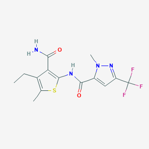 N-[3-(aminocarbonyl)-4-ethyl-5-methyl-2-thienyl]-1-methyl-3-(trifluoromethyl)-1H-pyrazole-5-carboxamide