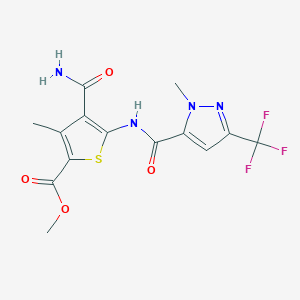 methyl 4-(aminocarbonyl)-3-methyl-5-({[1-methyl-3-(trifluoromethyl)-1H-pyrazol-5-yl]carbonyl}amino)-2-thiophenecarboxylate