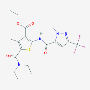 ethyl 5-[(diethylamino)carbonyl]-4-methyl-2-({[1-methyl-3-(trifluoromethyl)-1H-pyrazol-5-yl]carbonyl}amino)-3-thiophenecarboxylate