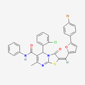 (2E)-2-{[5-(4-bromophenyl)furan-2-yl]methylidene}-5-(2-chlorophenyl)-7-methyl-3-oxo-N-phenyl-2,3-dihydro-5H-[1,3]thiazolo[3,2-a]pyrimidine-6-carboxamide