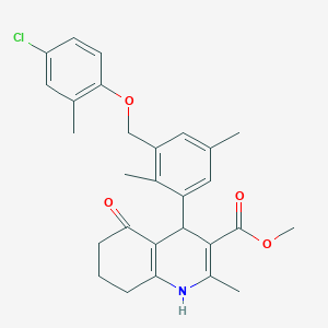 methyl 4-{3-[(4-chloro-2-methylphenoxy)methyl]-2,5-dimethylphenyl}-2-methyl-5-oxo-1,4,5,6,7,8-hexahydro-3-quinolinecarboxylate