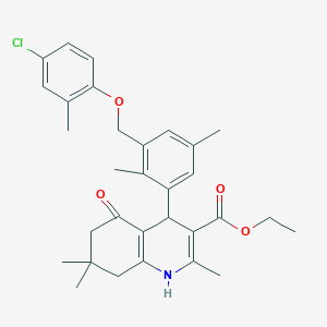 molecular formula C31H36ClNO4 B4344503 ethyl 4-{3-[(4-chloro-2-methylphenoxy)methyl]-2,5-dimethylphenyl}-2,7,7-trimethyl-5-oxo-1,4,5,6,7,8-hexahydro-3-quinolinecarboxylate 