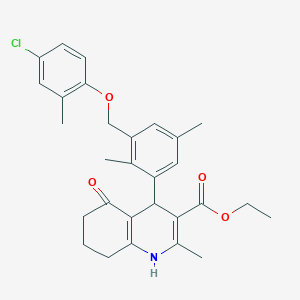 ethyl 4-{3-[(4-chloro-2-methylphenoxy)methyl]-2,5-dimethylphenyl}-2-methyl-5-oxo-1,4,5,6,7,8-hexahydro-3-quinolinecarboxylate