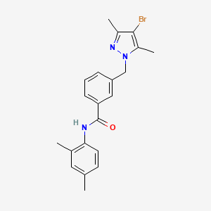 3-[(4-bromo-3,5-dimethyl-1H-pyrazol-1-yl)methyl]-N-(2,4-dimethylphenyl)benzamide