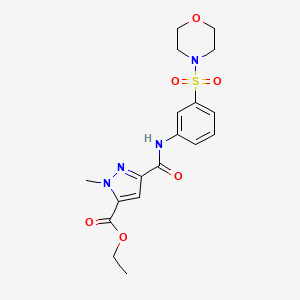 ethyl 1-methyl-3-{[3-(morpholinosulfonyl)anilino]carbonyl}-1H-pyrazole-5-carboxylate