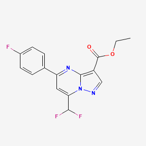 molecular formula C16H12F3N3O2 B4344559 ethyl 7-(difluoromethyl)-5-(4-fluorophenyl)pyrazolo[1,5-a]pyrimidine-3-carboxylate 