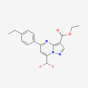 molecular formula C18H17F2N3O2 B4344574 ethyl 7-(difluoromethyl)-5-(4-ethylphenyl)pyrazolo[1,5-a]pyrimidine-3-carboxylate 