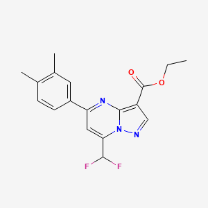 ethyl 7-(difluoromethyl)-5-(3,4-dimethylphenyl)pyrazolo[1,5-a]pyrimidine-3-carboxylate