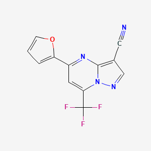 molecular formula C12H5F3N4O B4344582 5-(Furan-2-yl)-7-(trifluoromethyl)pyrazolo[1,5-a]pyrimidine-3-carbonitrile CAS No. 827588-26-1