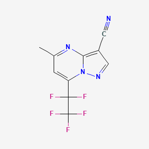 5-METHYL-7-(1,1,2,2,2-PENTAFLUOROETHYL)PYRAZOLO[1,5-A]PYRIMIDIN-3-YL CYANIDE