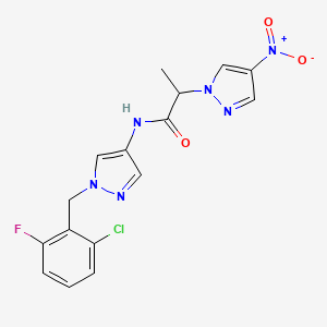 N-[1-(2-chloro-6-fluorobenzyl)-1H-pyrazol-4-yl]-2-(4-nitro-1H-pyrazol-1-yl)propanamide